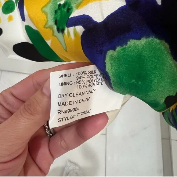 Shoshanna Pleated Sleeveless Floral Black and Cream Silk Dress Women's Size 6 - Picture 8 of 8